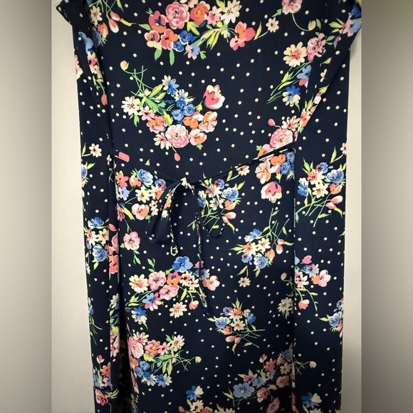 Sag Harbor Vintage Navy Floral Dress Size 14 PETITE - Picture 5 of 6